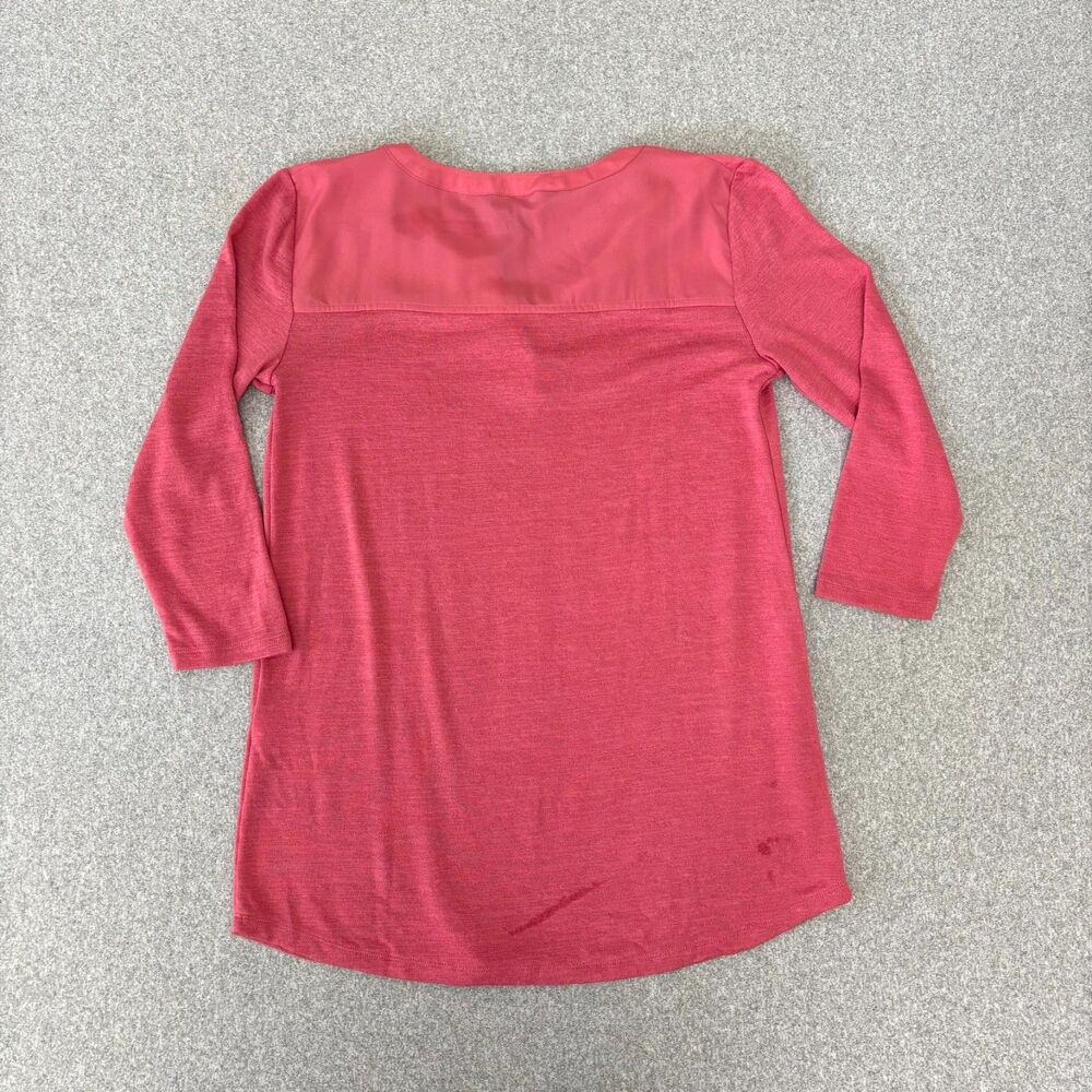 41 Hawthorn Pink Coral Split Neck Tunic XS Petite NWT 3/4 Sleeve Casual Blouse - Picture 2 of 6